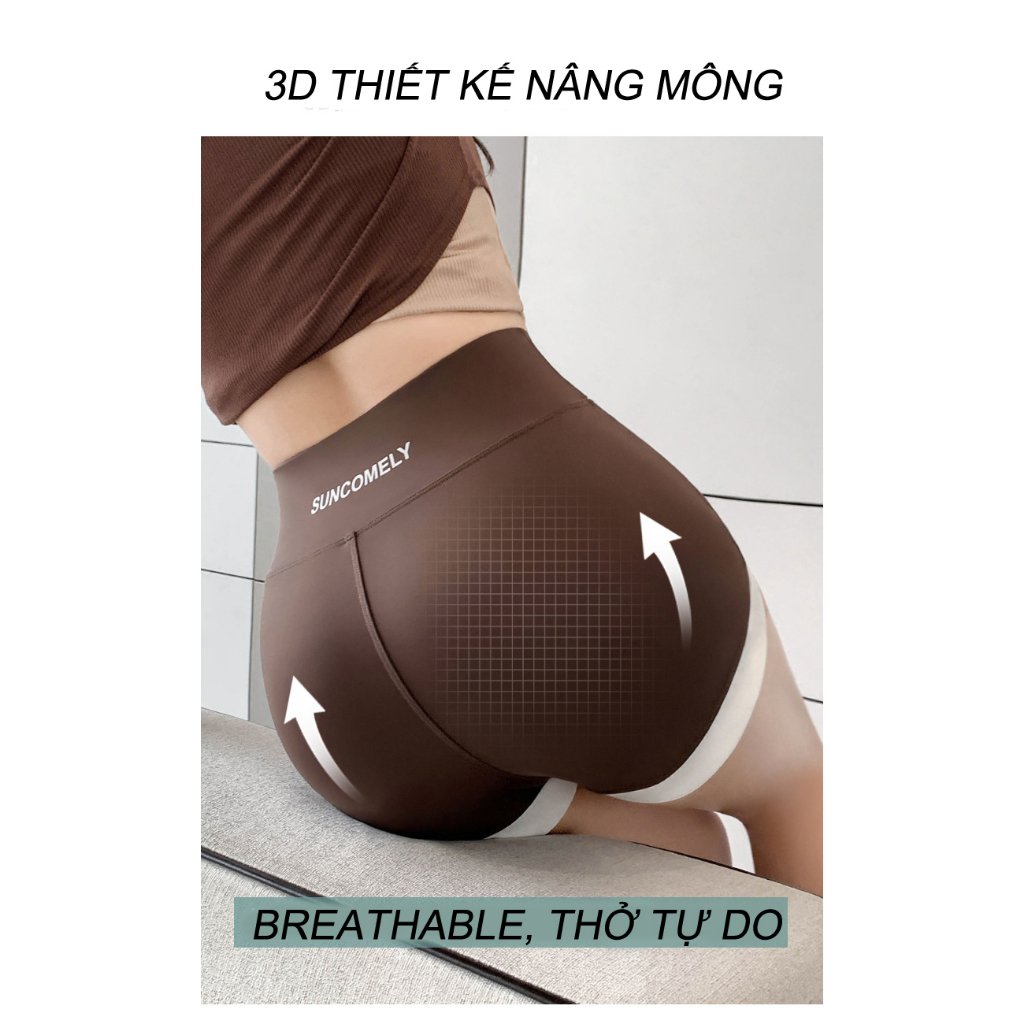 Quần Short Legging Lưng Cao Màu Sắc Tương Phản Thời Trang Cho Nữ Thể dục thể thao Yoga Bơi lội Giải trí có quần short