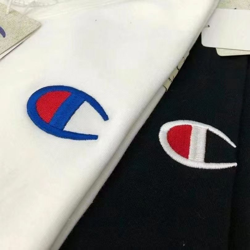 Áo Thun Có Cổ Thêu logo champion Thời Trang Cho Cặp Đôi