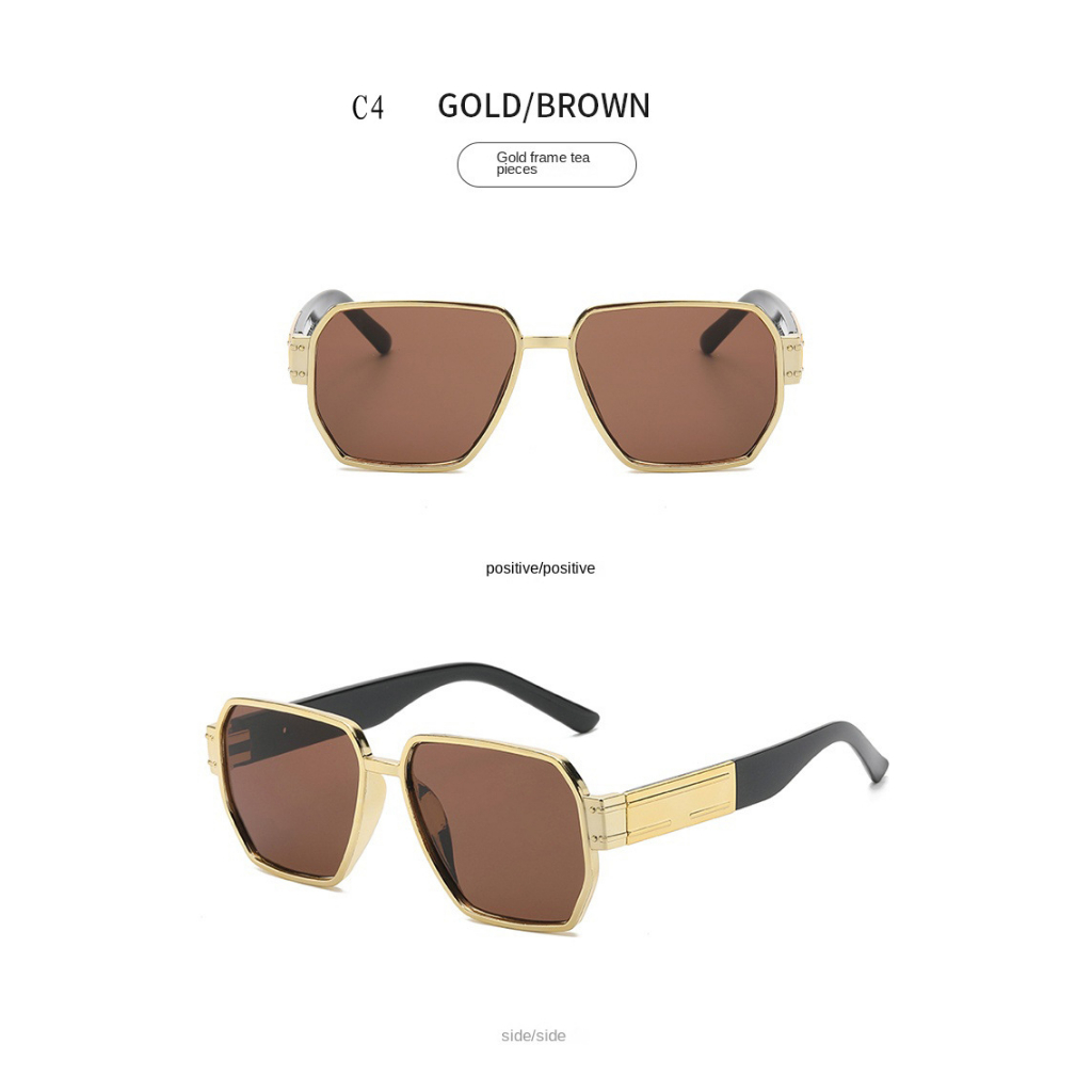 Kính Mát Gọng Vuông Lớn Chống Bức Xạ Phong Cách Hàn Quốc Cổ Điển Thời Trang Cho Nữ Kính Râm Nam