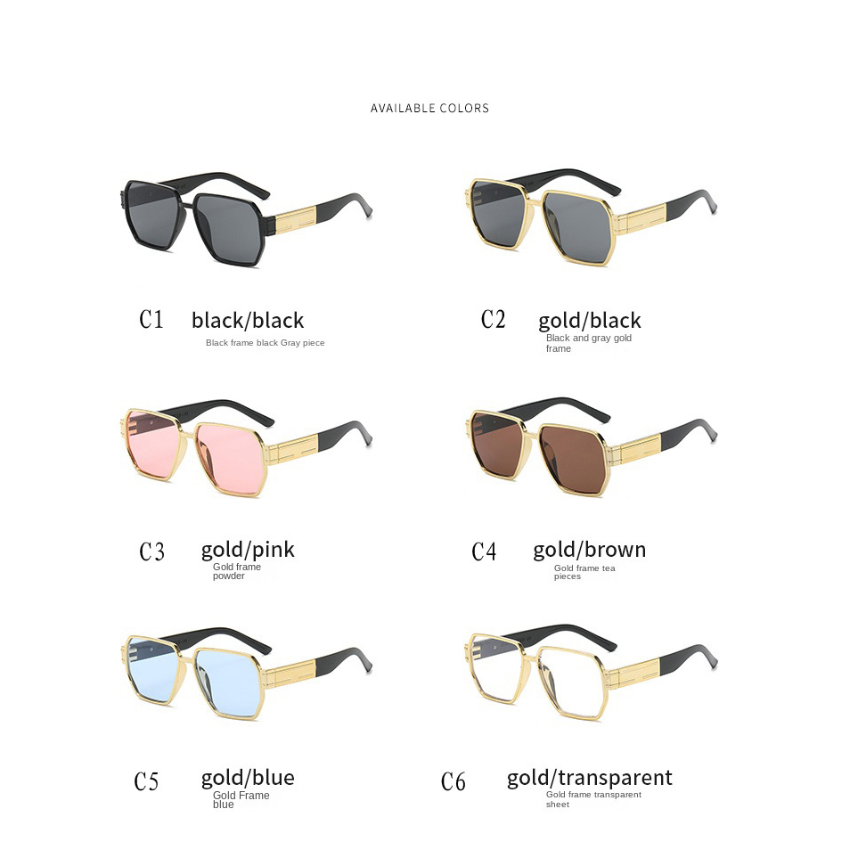 Kính Mát Gọng Vuông Lớn Chống Bức Xạ Phong Cách Hàn Quốc Cổ Điển Thời Trang Cho Nữ Kính Râm Nam