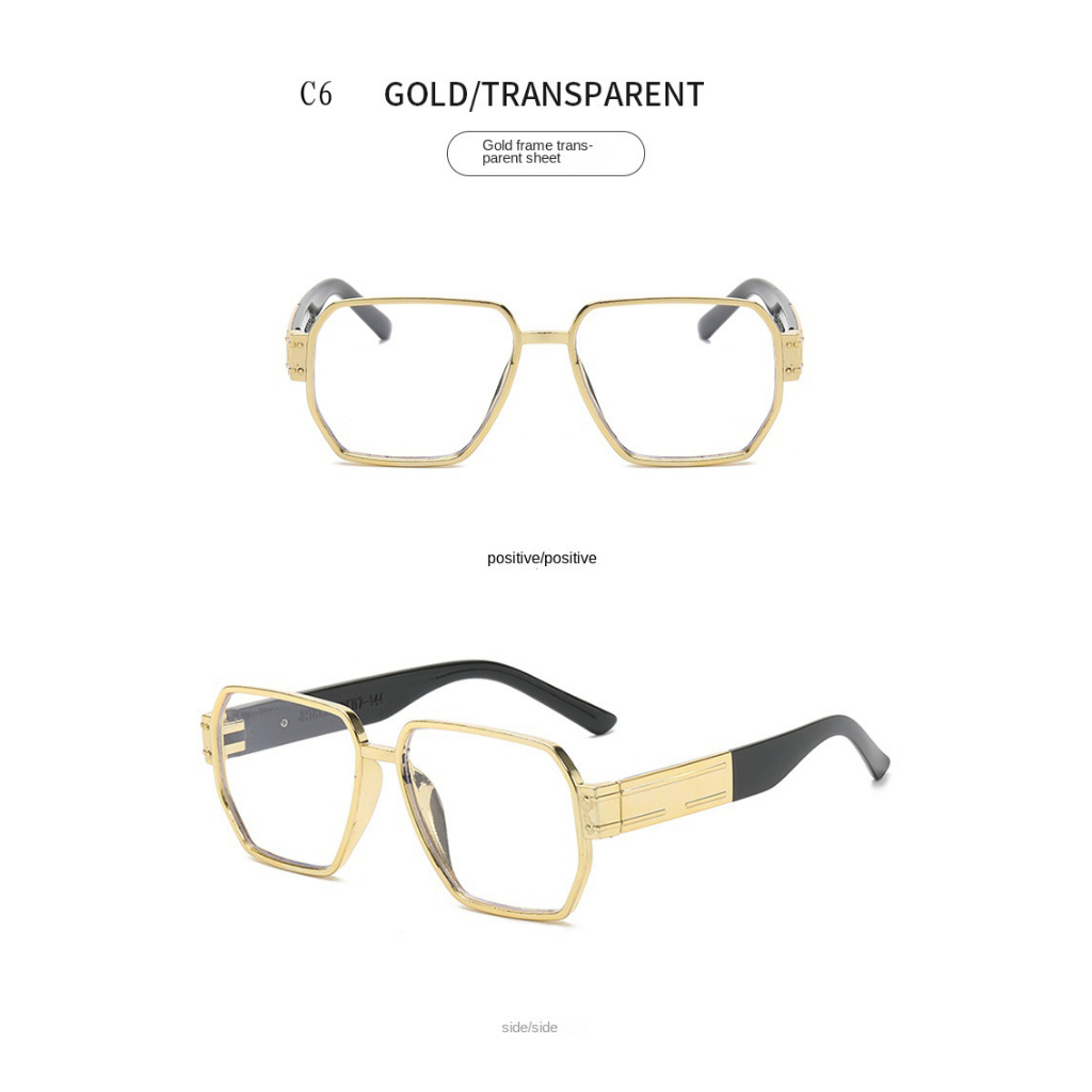 Kính Mát Gọng Vuông Lớn Chống Bức Xạ Phong Cách Hàn Quốc Cổ Điển Thời Trang Cho Nữ Kính Râm Nam