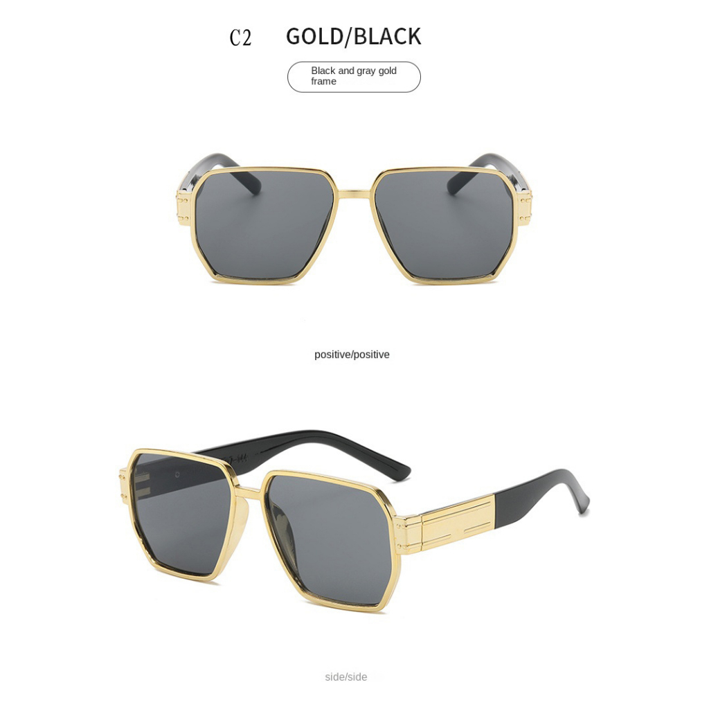 Kính Mát Gọng Vuông Lớn Chống Bức Xạ Phong Cách Hàn Quốc Cổ Điển Thời Trang Cho Nữ Kính Râm Nam