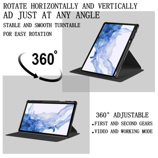 Ốp Máy Tính Bảng Chống Mồ Hôi Có Ngăn Đựng Bút Xoay 360 Độ Samsung Galaxy Tab S7 + S7 FE S8 Plus 12.4 "S8 S7 11.0" S6 Lite 10.4 SM-T875 SM-T876B° Vỏ Bọc Acrylic Trong Suốt Có Thể Xoay Được Tiện Dụng