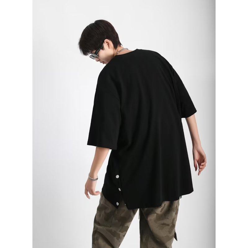 Áo Thun Ngắn Tay In Chữ Phong Cách Đường Phố Mỹ Cá Tính