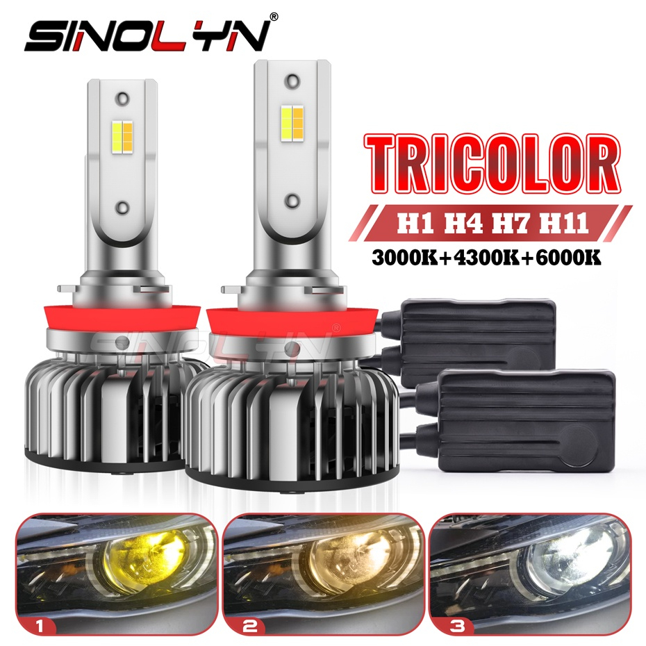 Set 2 Bóng Đèn Pha H4 H7 H1 H11 3000K 4300K 6000K Ánh Sáng Trắng / Vàng Chống Thấm Nước Cho Xe Hơi / Xe Máy H4