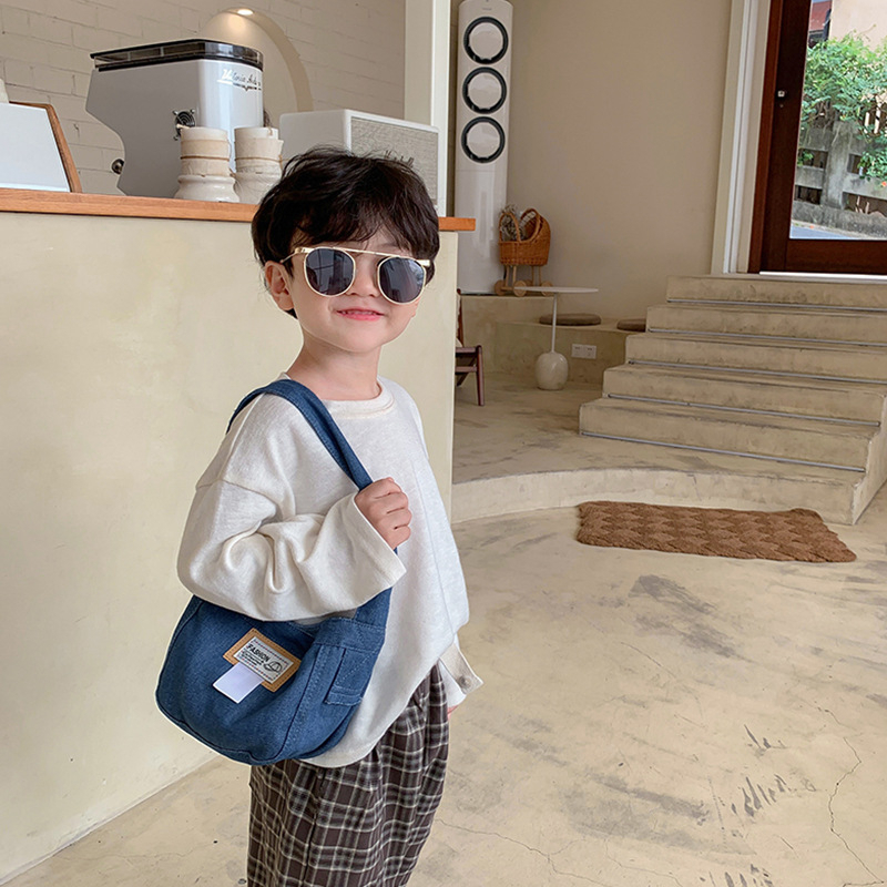 Túi Xách Đeo Vai Vải Denim Phong Cách Hàn Quốc Đơn Giản Thời Trang Dành Cho Trẻ