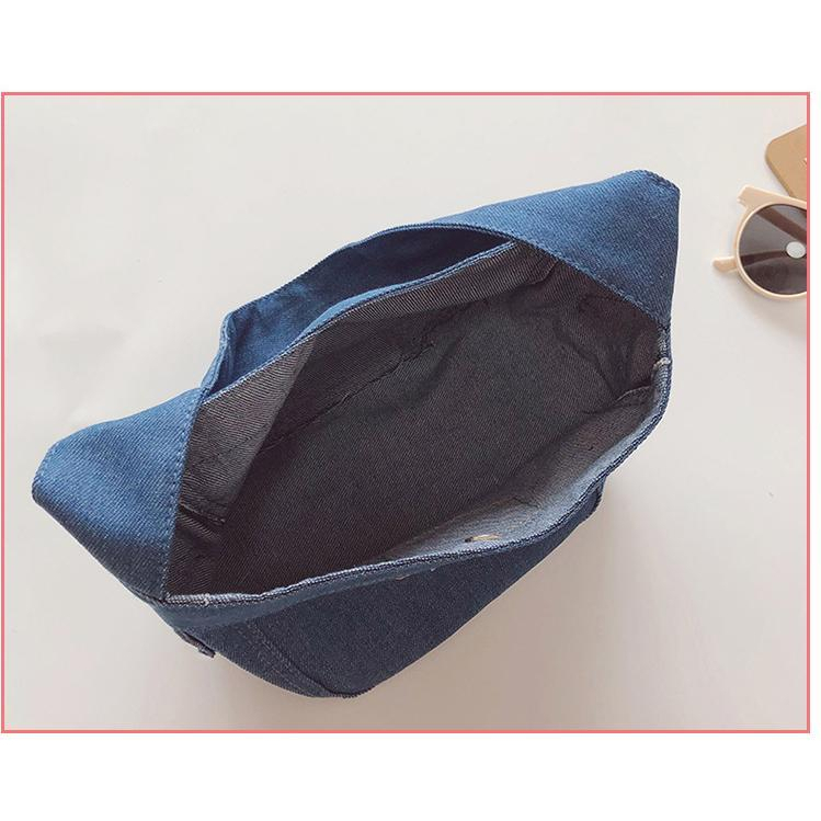 Túi Xách Đeo Vai Vải Denim Phong Cách Hàn Quốc Đơn Giản Thời Trang Dành Cho Trẻ