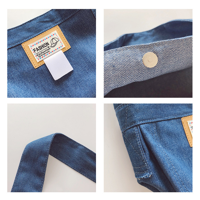 Túi Xách Đeo Vai Vải Denim Phong Cách Hàn Quốc Đơn Giản Thời Trang Dành Cho Trẻ