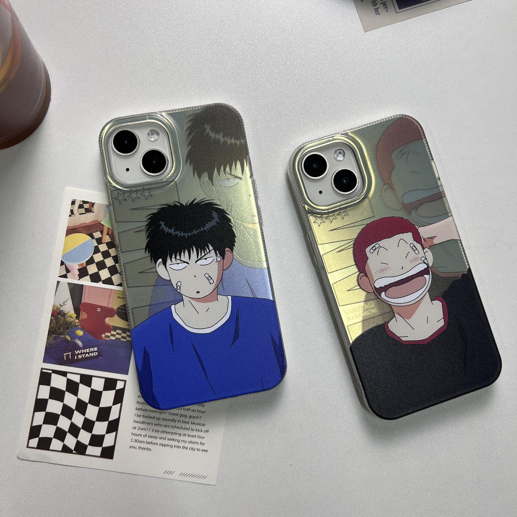 Ốp Điện Thoại Chống Rơi Màu laser Hình Nhân Vật Slam dunk Cho iPhone X XS max 11 12 13 14 Pro max 12 Pro max 13 Pro max 14 Pro max