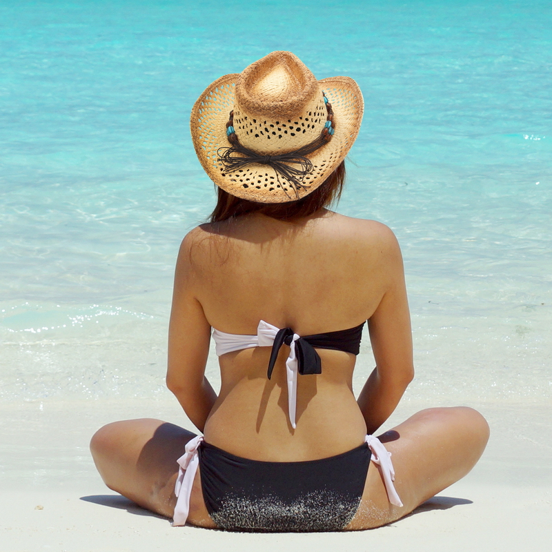 Mũ cói cao bồi đính hạt cườm thời trang mùa hè mới dành cho nam nữ