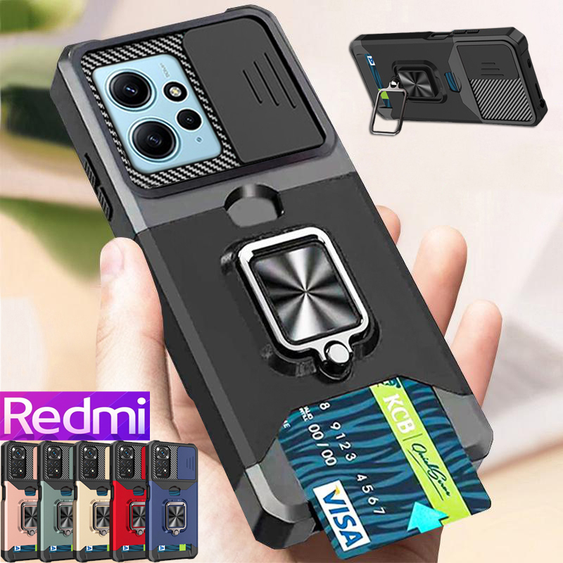 Redmi Note 12 Pro Redmi Note 11 Pro Note 11S Hộp đựng điện thoại áo giáp cứng chống sốc đa chức năng sang trọng với chân đế kim loại xoay