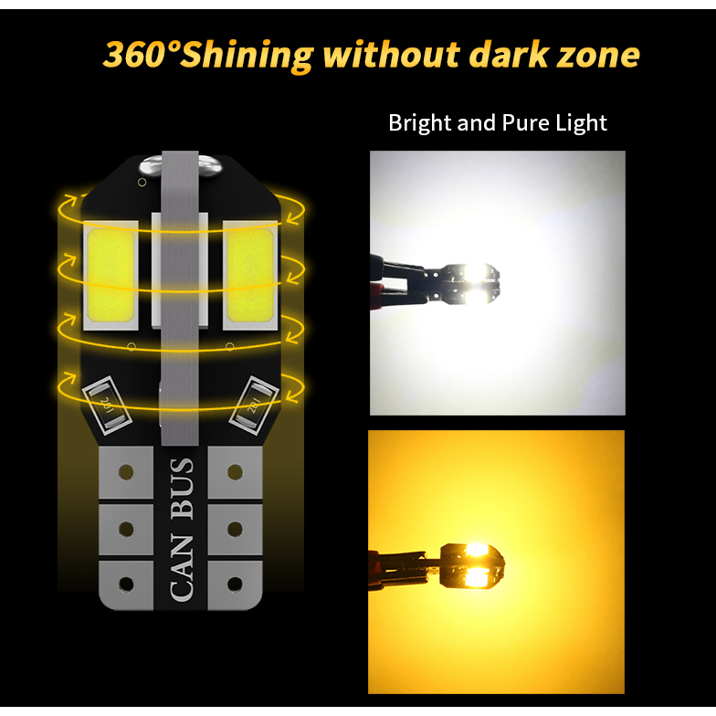 Set 2 Đèn LED T10 W5W 194 168 192 147 LED 5630 8SMD 12V Ánh Sáng Trắng Dành Cho Ô Tô