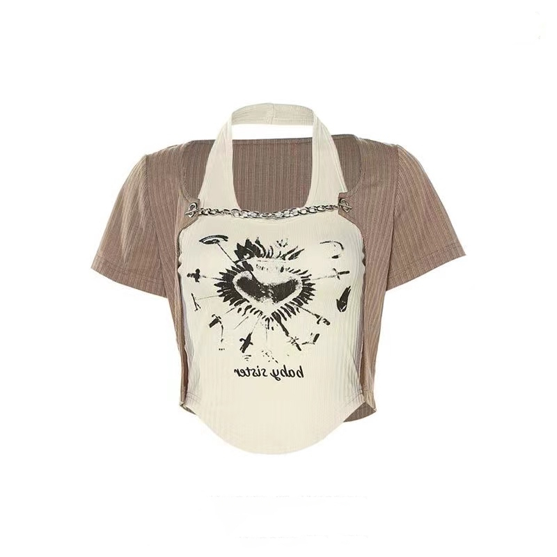 ZHELIHANGFEI Áo Thun Tay Ngắn Họa Tiết Hoạt Hình Thời Trang Sành Điệu Cho Nữ