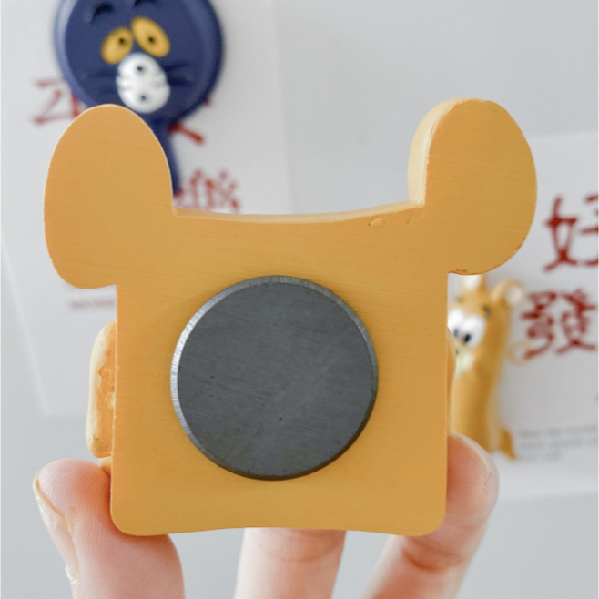 Miếng Dán Nam Châm Trang Trí Tủ Lạnh Hình Mèo Và Chuột Dễ Thương