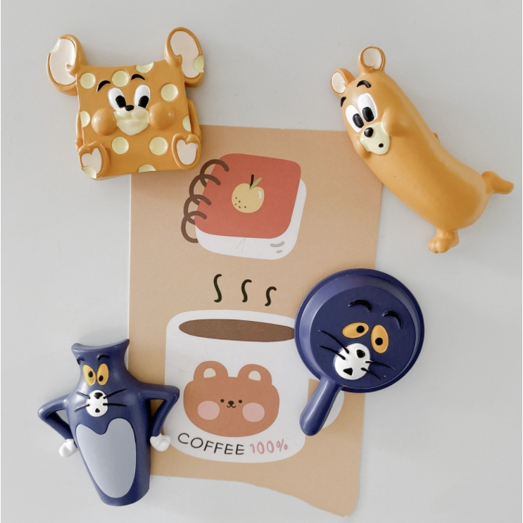 Miếng Dán Nam Châm Trang Trí Tủ Lạnh Hình Mèo Và Chuột Dễ Thương