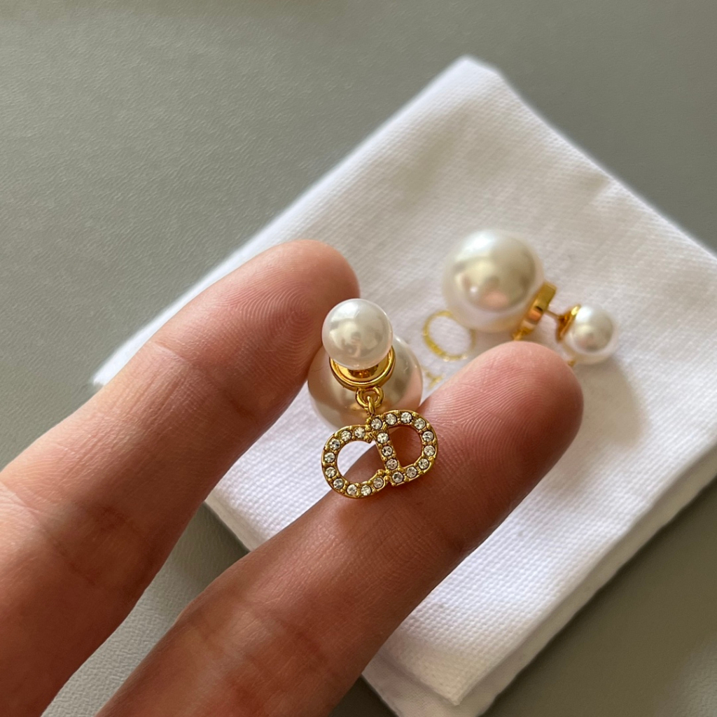 Bông Tai Mạ Bạc 925 Hình Ngôi Sao Đính Ngọc Trai Nhân Tạo Kiểu Dáng Mới