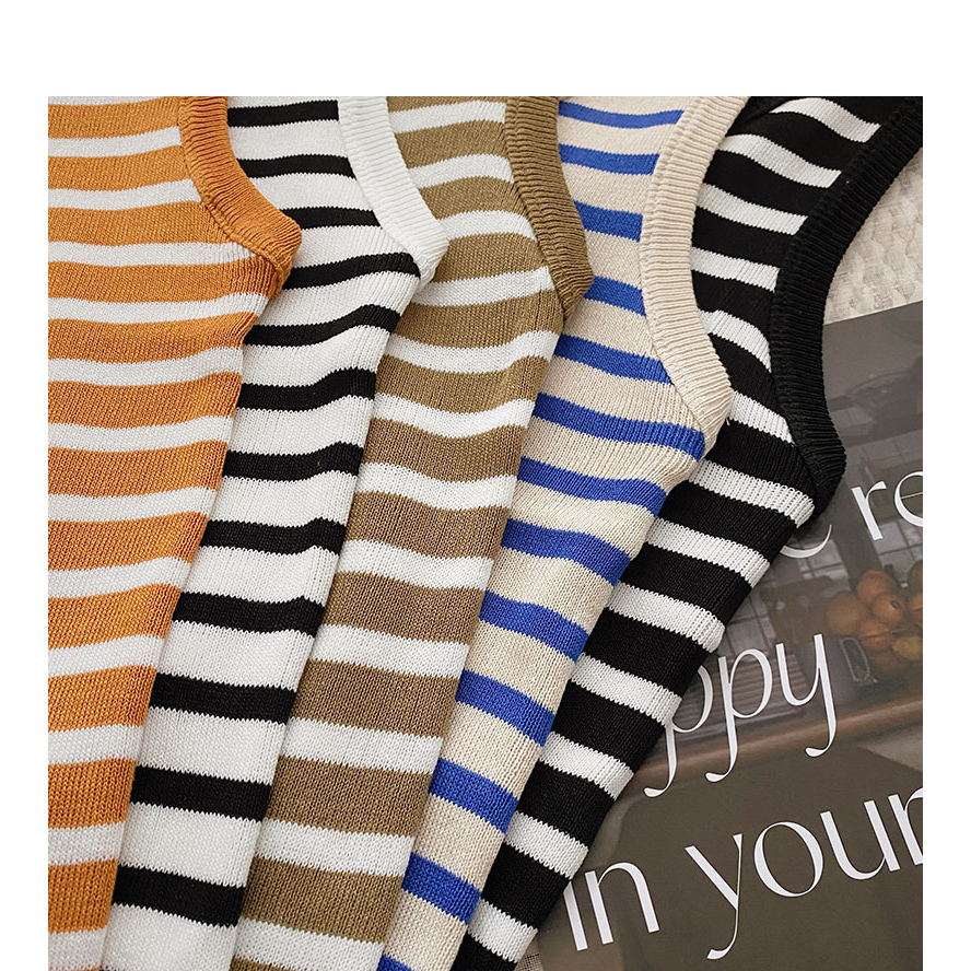 Áo Tank Top Dệt Kim Hai Dây Cổ Tròn Dáng Ôm Thời Trang Xuân Hè Phong Cách Hàn Quốc Cho Nữ