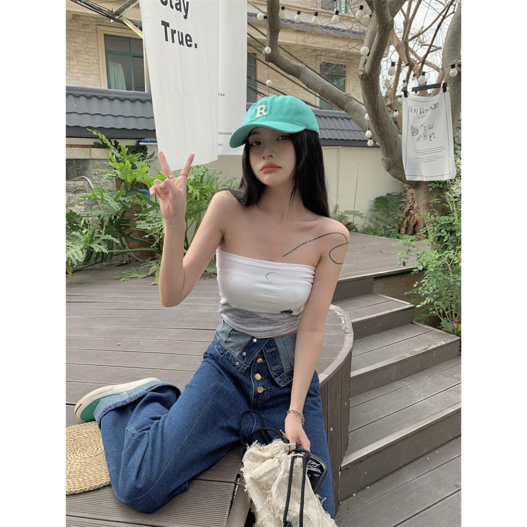 Áo Ống In Họa Tiết Vintage Thời Trang Mùa Hè 2023 Cho Nữ