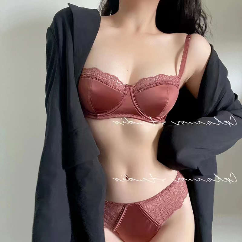 Bộ Đồ Lót Màu Trơn Dễ Thương Chất Lượng Cao Phong Cách Retro