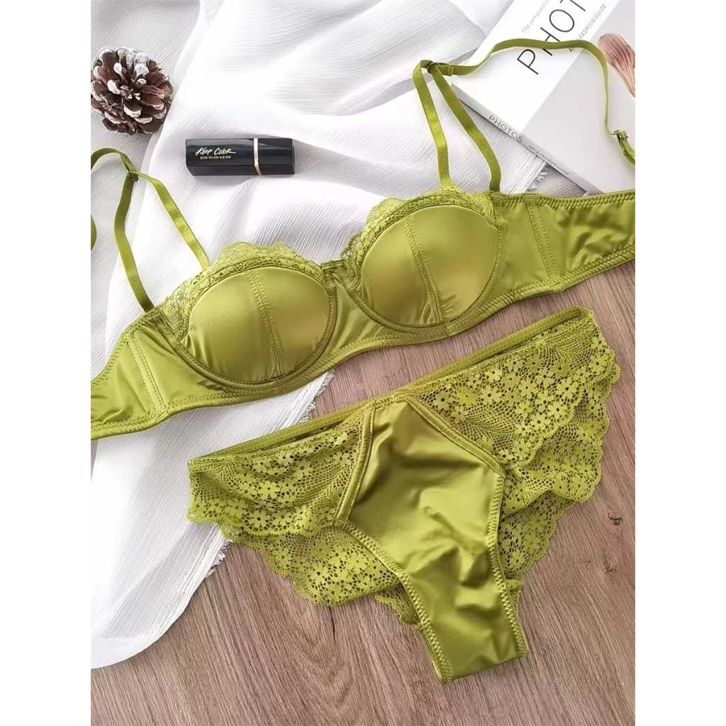 Bộ Đồ Lót Màu Trơn Dễ Thương Chất Lượng Cao Phong Cách Retro