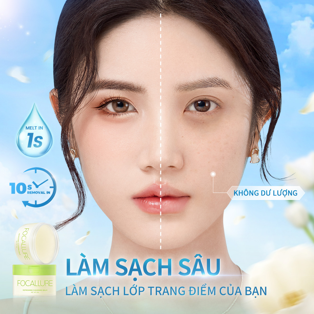 Kem Tẩy Trang Chiết Xuất Thực Vật Làm Sạch Sâu 75ml 10X Dưỡng Ẩm Không Gây Kích Ứng 75g Hiệu Focallure