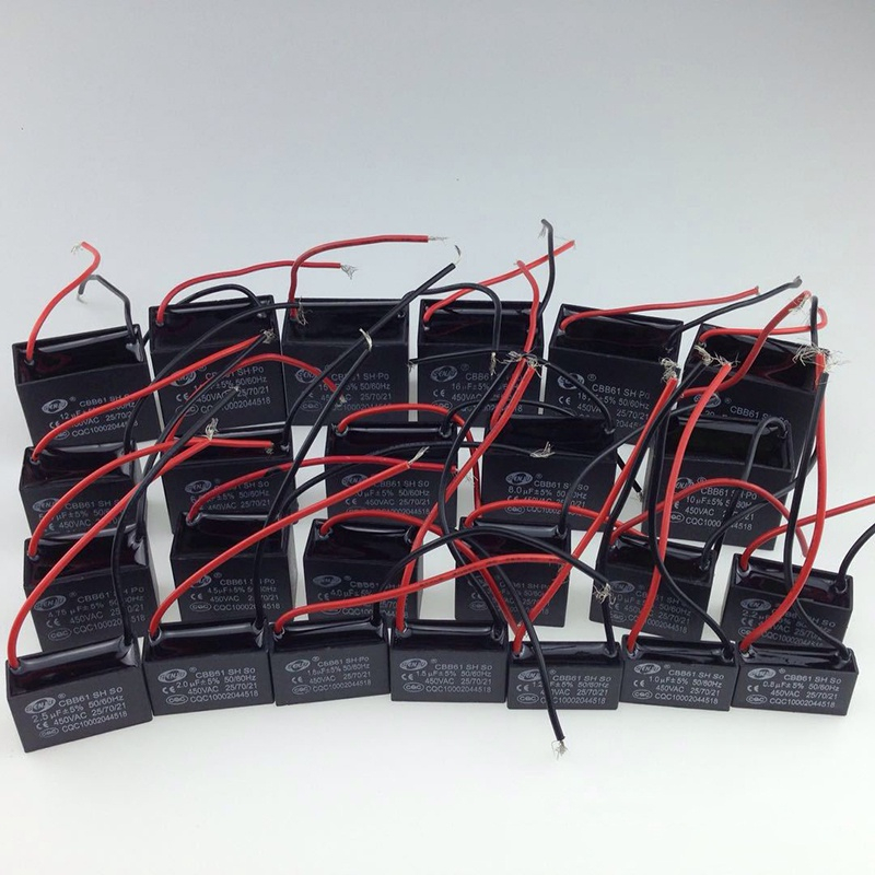 Tụ điện quạt SHIHE 1.5UF 1.8UF 2UF 2.5UF 3UF 4UF 5UF 6UF 7UF 8uf 10UF 450V CBB61 Capran 8uf Capa 4.5