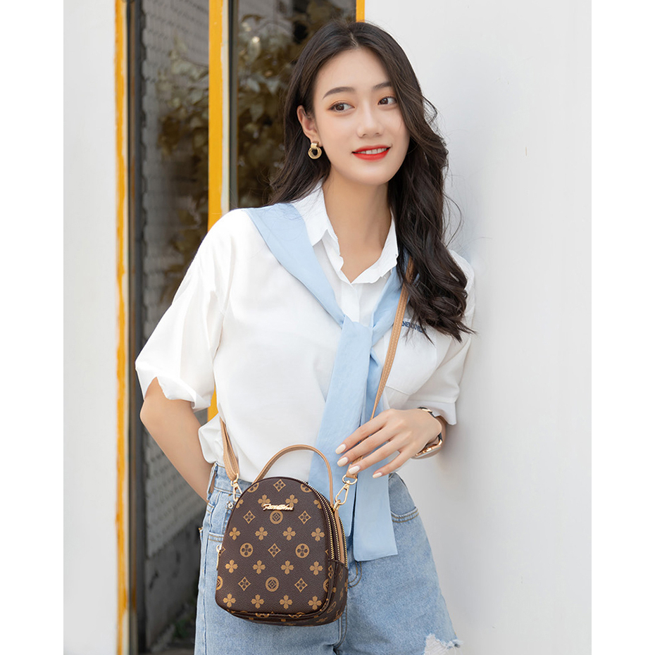 Túi Da Đeo Chéo HE180 Đựng Điện Thoại Phong Cách Phương Tây Cho Nữ