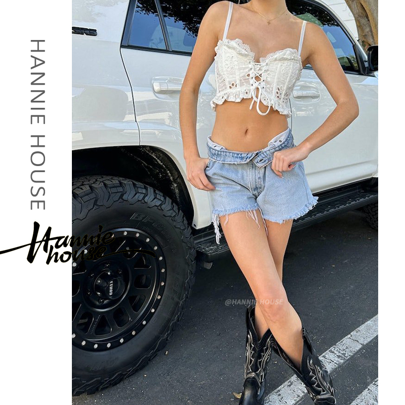 Hannie-áo Không Tay Cắt Ren Mặc Thường Ngày Mùa Hè Cho Nữ