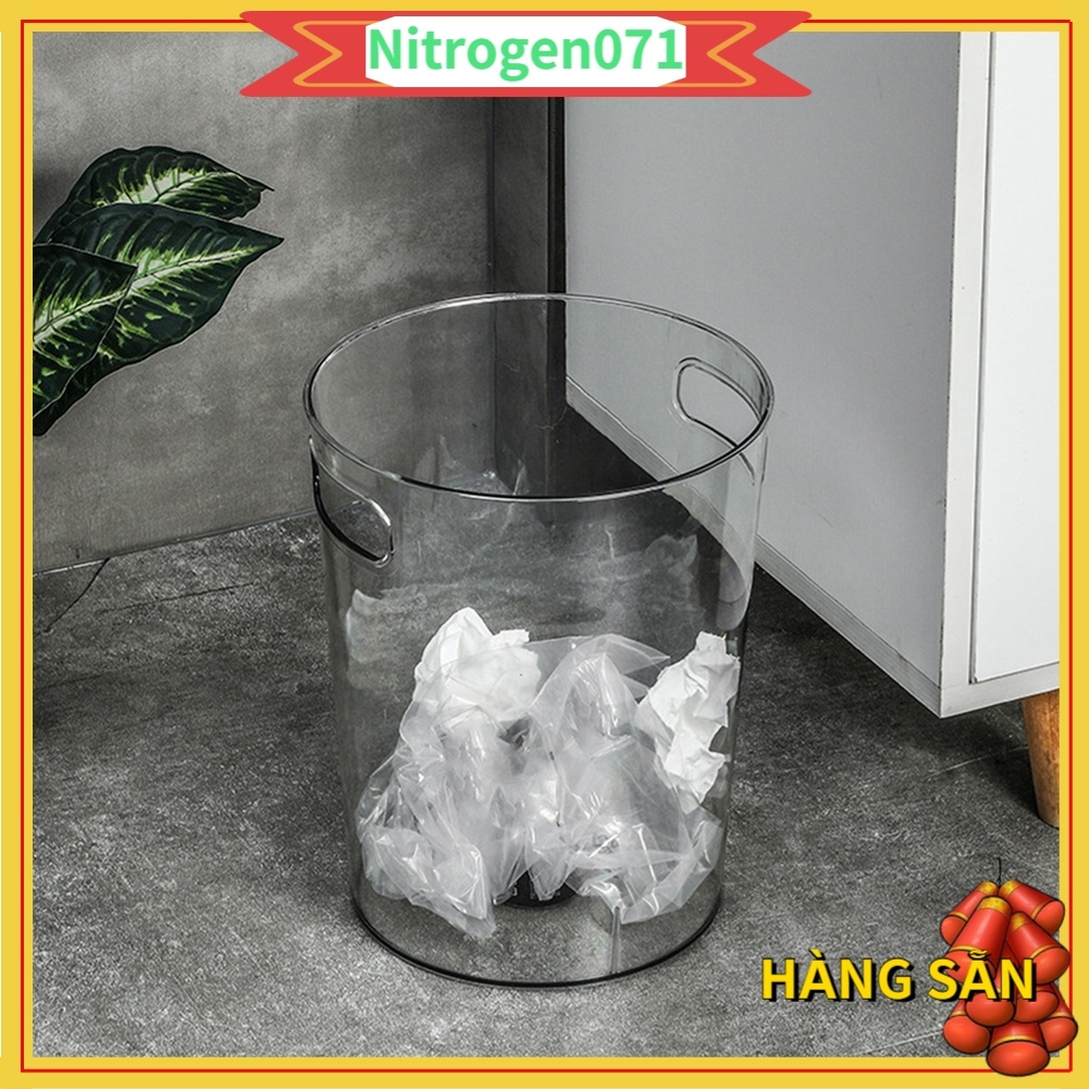 Thùng rác trong suốt lưu trữ trên máy tính để bàn nhựa PET Nhà bếp Phòng khách đá - Nitrogen071