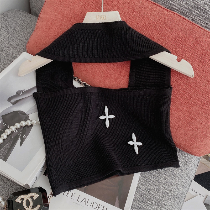 Áo Tank Top Dệt Kim Cổ Treo Thời Trang Mùa Hè Cho Nữ