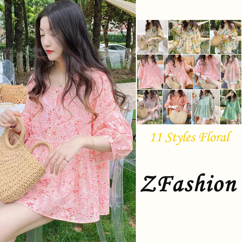 Áo sơ mi tay ngắn thiết kế thoải mái họa tiết hoa phong cách hàn quốc thời trang xinh xắn cho nữ 11 loại phong cách