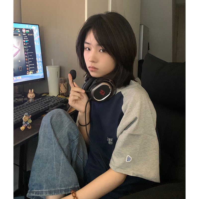 Áo Thun Ngắn Tay Cổ Tròn Thời Trang Vintage Mỹ Cá Tính Cho Nữ