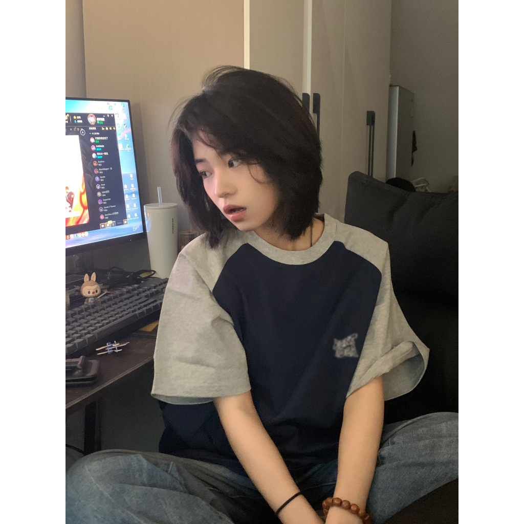 Áo Thun Ngắn Tay Cổ Tròn Thời Trang Vintage Mỹ Cá Tính Cho Nữ