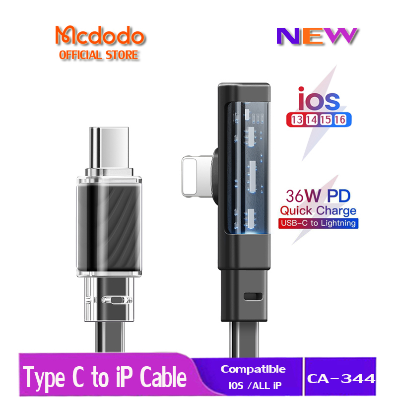 Dây Cáp Sạc Nhanh Mcdodo 36W PD Type C Sang Lightning Cho IOS iP 14 Pro Max 13 12 11 Xr 8 7 6S CA-3440