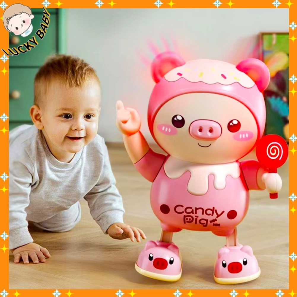 Đồ chơi cho bé-Chú heo nhảy múa ngộ nghĩnh có nhạc và đèn vui nhộn - tương tác cho trẻ em - LUCKYBABY