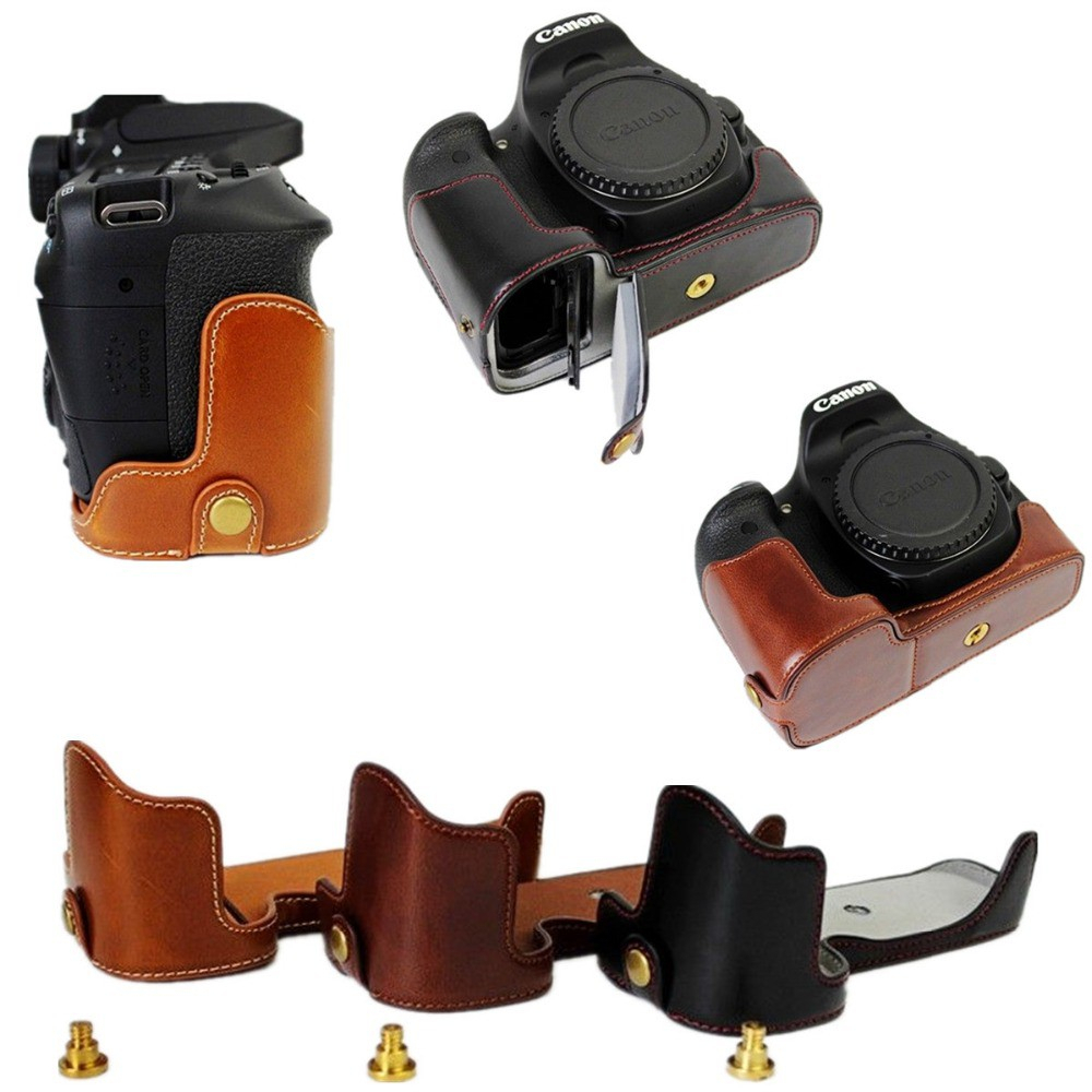 Ốp lưng máy ảnh DSLR Canon EOS 90D 80D 70D Bao nửa túi Pin mở