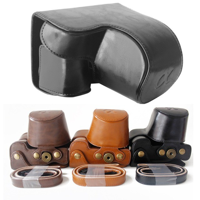 Ốp lưng máy ảnh Sony A6100 Da PU Túi đựng Sony A6000 A6100 A6300 Nex6 A6400