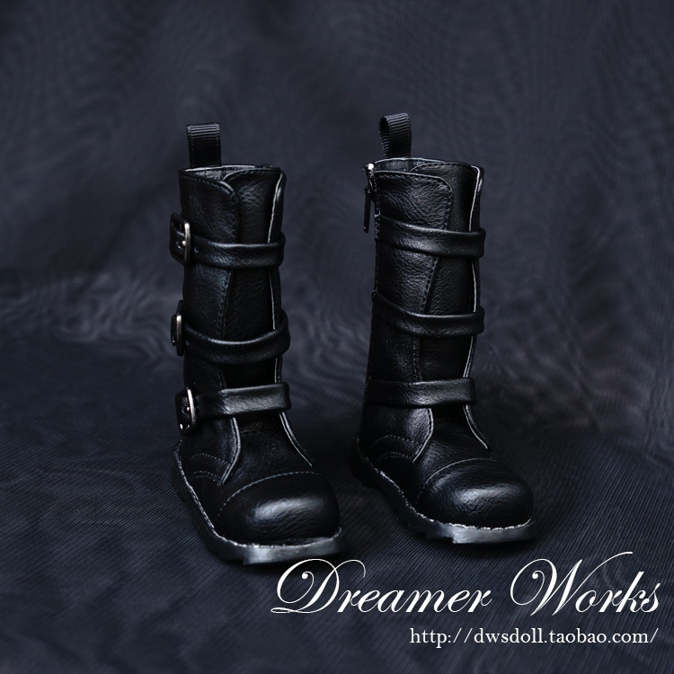 Giày Boot Màu Đen Xinh Xắn Dành Cho Búp Bê 1 / 3 1 / 4SD / BJD 1 / 3 1 / 4