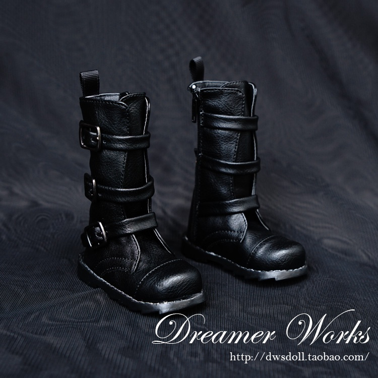Giày Boot Màu Đen Xinh Xắn Dành Cho Búp Bê 1 / 3 1 / 4SD / BJD 1 / 3 1 / 4