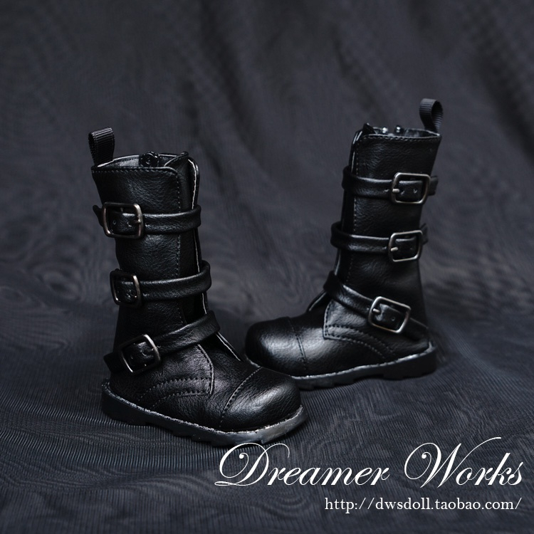 Giày Boot Màu Đen Xinh Xắn Dành Cho Búp Bê 1 / 3 1 / 4SD / BJD 1 / 3 1 / 4