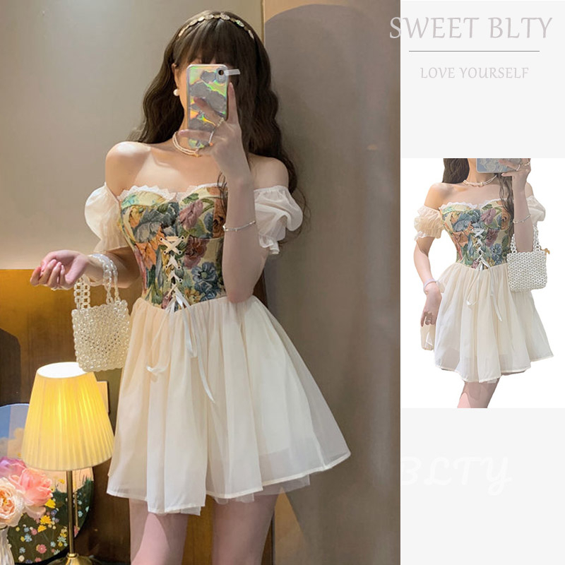 BLTY Đầm Công Chúa Tay Phồng Cao Cấp Phong Cách Pháp Cho Nữ