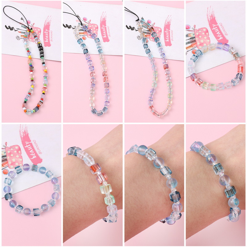 Chuỗi Hạt Vuông Nhiều Màu Sắc 7mm Dùng Làm Trang Sức DIY