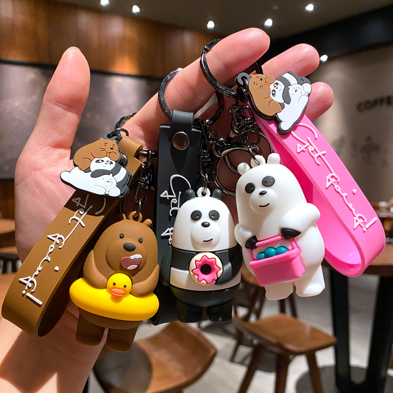 Móc Khóa Hình Gấu Trúc 3D Dễ Thương
