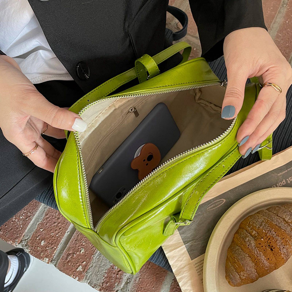Neon074 Túi Messenger PU cổ điển Chống thấm nước Dung lượng lớn đeo vai cho cuộc sống hàng ngày ngoài trời
