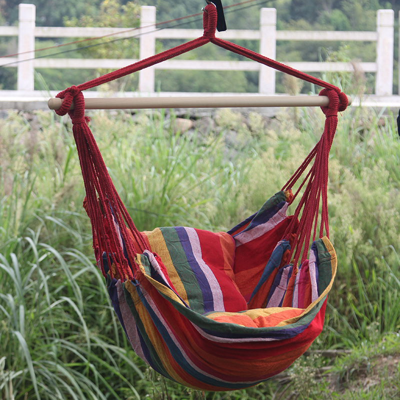 * Xích đu cho bé, ghế võng sân vườn, Ghế Võng Vải Di Động Thoải Mái Sọc Nhiều Màu Treo Dây Đu Cho Trong Nhà OnBoard K.