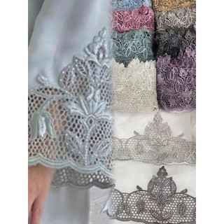 Viền ren pha lê tinggi 18cm, biên giới ren cantik cắt ren viền ren có dây