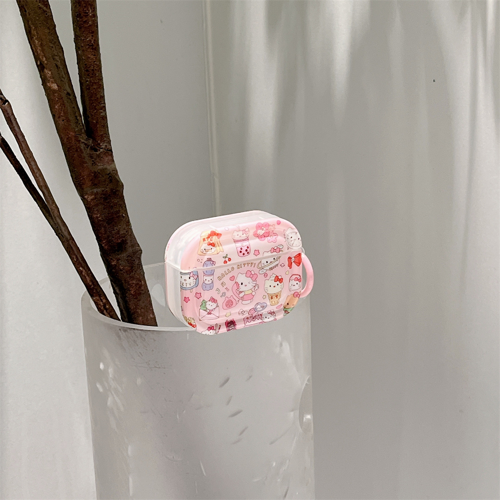 Ốp Bảo Vệ Hộp Đựng Tai Nghe AirPods 1 / 2 / 3 Hình Mèo Kitty Xinh Xắn