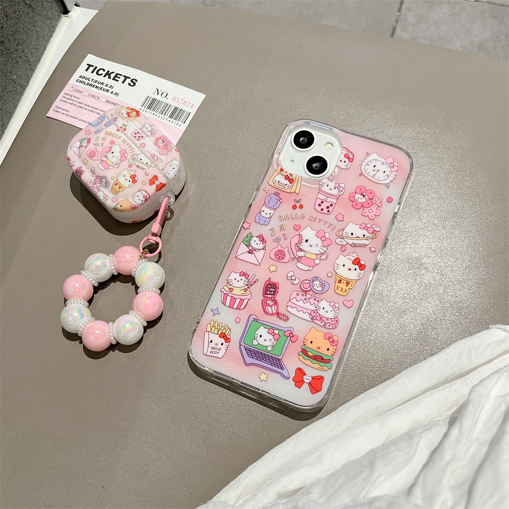 Ốp Bảo Vệ Hộp Đựng Tai Nghe AirPods 1 / 2 / 3 Hình Mèo Kitty Xinh Xắn