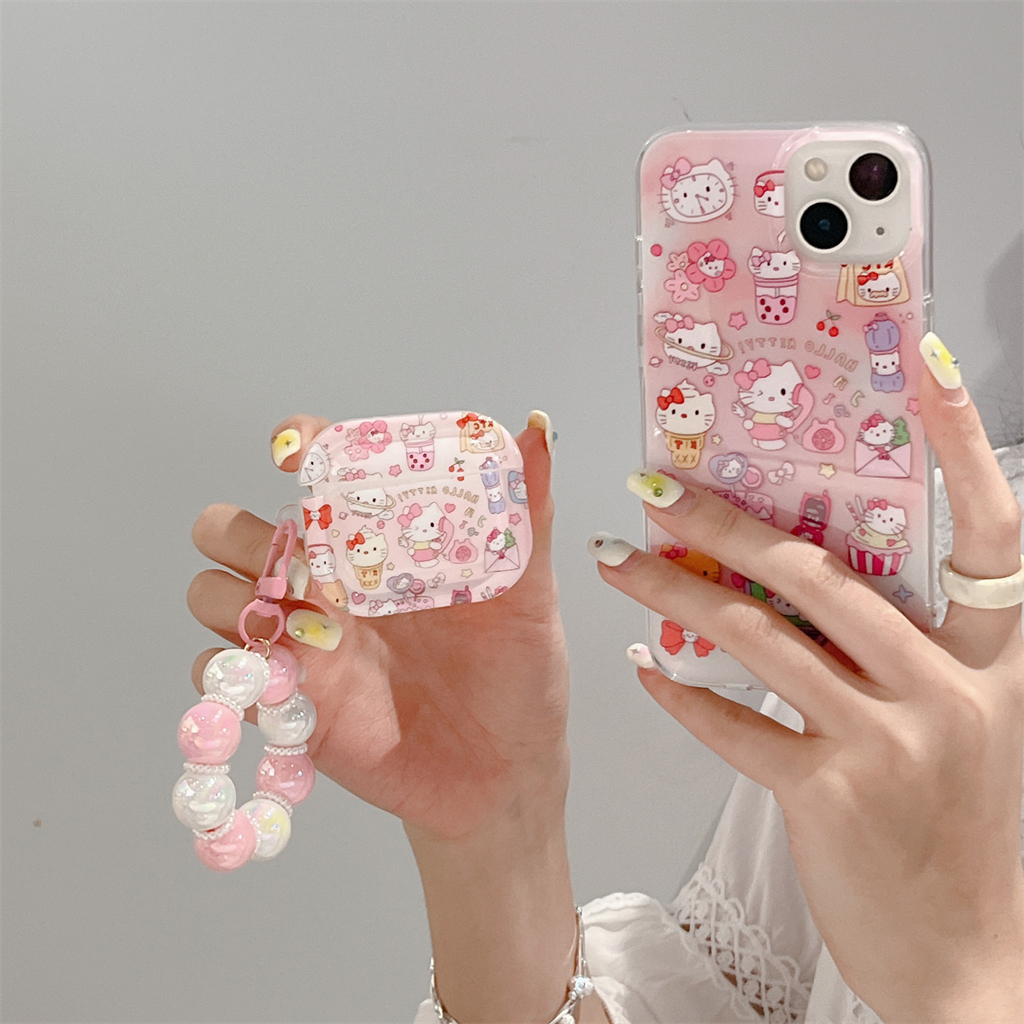 Ốp Bảo Vệ Hộp Đựng Tai Nghe AirPods 1 / 2 / 3 Hình Mèo Kitty Xinh Xắn