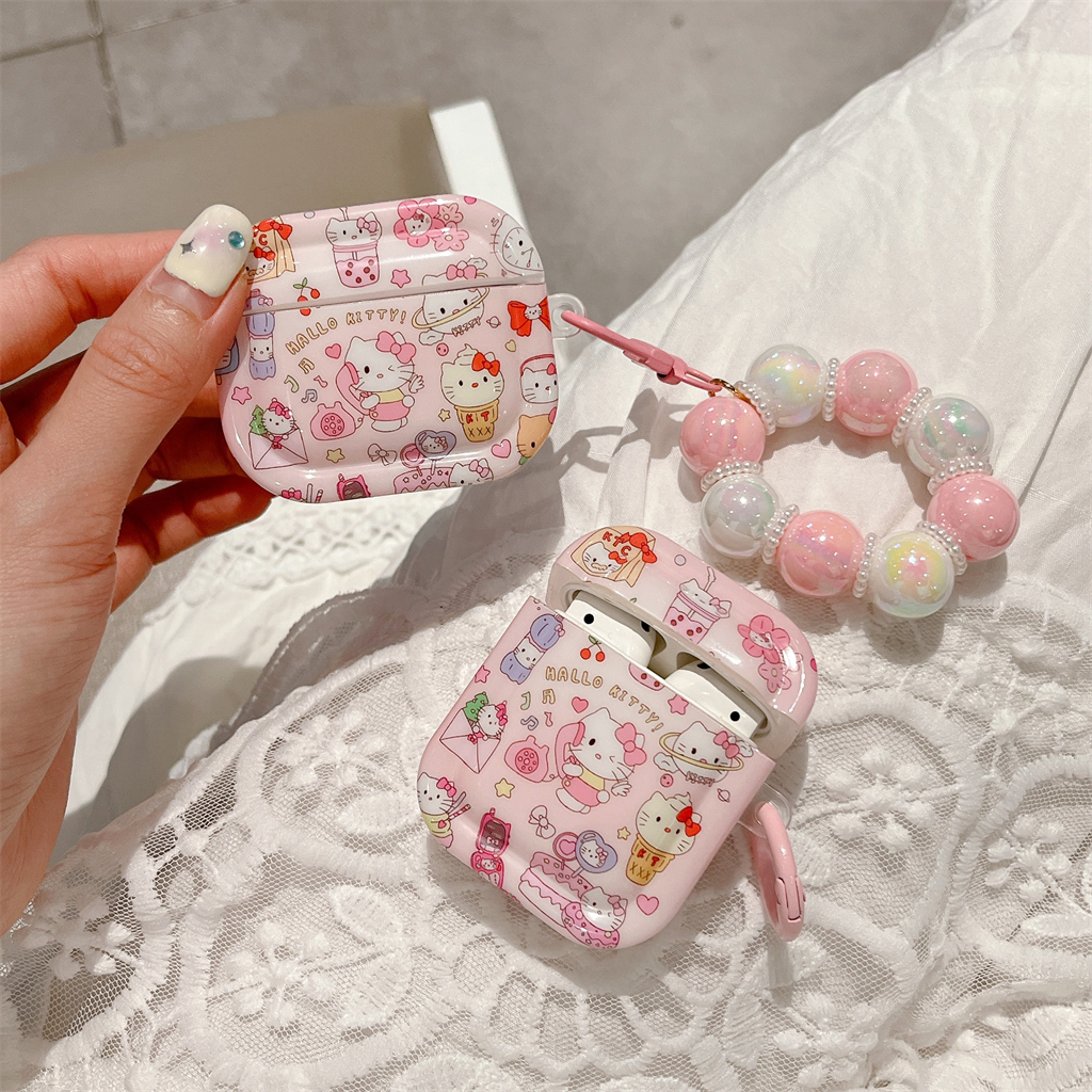 Ốp Bảo Vệ Hộp Đựng Tai Nghe AirPods 1 / 2 / 3 Hình Mèo Kitty Xinh Xắn